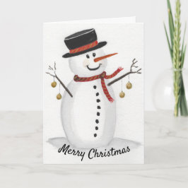 De kerstman in een Waterverf Wenskaart Kaart