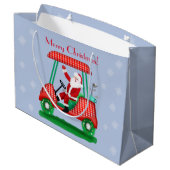 De kerstman in Golf Cart. Kerst! Groot Cadeauzakje (Achterkant Gekanteld)