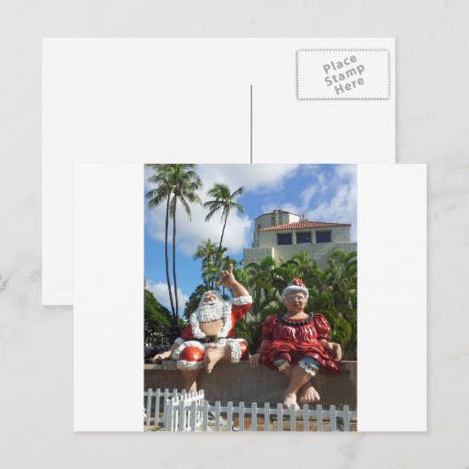 De Kerstman in Hawaï Feestdagenkaart (Voorkant / Achterkant)