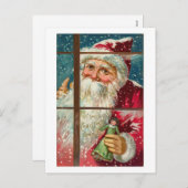 De Kerstman in het Venster Feestdagenkaart (Voorkant / Achterkant)