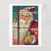 De Kerstman in het Venster Feestdagenkaart (Voorkant)