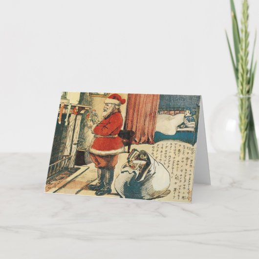 De Kerstman in Japan, 1914 Feestdagen Kaart (Voorkant)