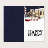 De Kerstman in Londen, de Kaart van de familiefoto Visitekaartje (Buitenkant ongevouwen)