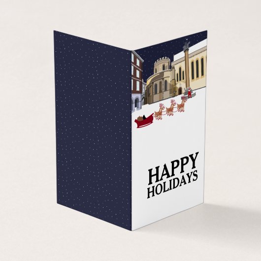 De Kerstman in Londen, de Kaart van de familiefoto Visitekaartje (Buitenkant)