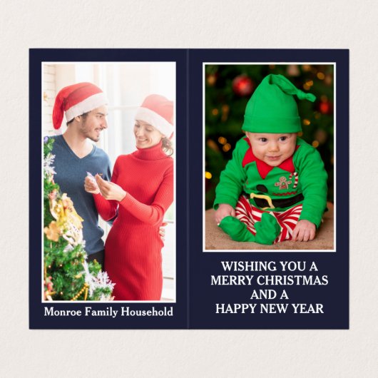 De Kerstman in Londen, de Kaart van de familiefoto Visitekaartje (Binnenkant ongevouwen)