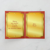 De Kerstman in Rode en Gouden Kerstkaart Feestdagen Kaart (Binnen)