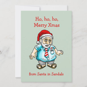 De Kerstman in Sandalen Feestdagenkaart