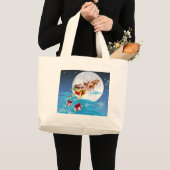 De kerstman in zijn slede grote tote bag (Voorkant (product))