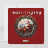 De Kerstman in zijn slee Kaart (Voorkant)