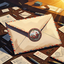 De Kerstman in zijn slee Ronde Sticker