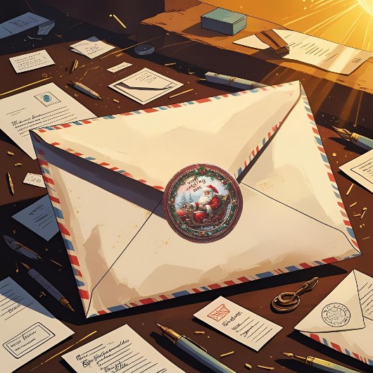 De Kerstman in zijn slee Ronde Sticker