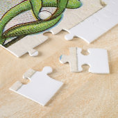 De Kerstman in zijn werkplaats  retro-briefkaart, Legpuzzel (Zijkant)