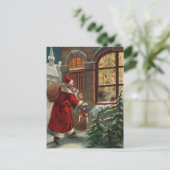 De kerstman is aan het Briefkaart van de deur (Staand voorkant)