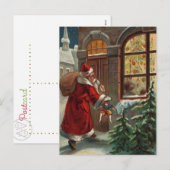 De kerstman is aan het Briefkaart van de deur (Voorkant / Achterkant)