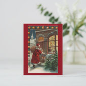 De kerstman is aan het Briefkaart van de deur (Staand voorkant)