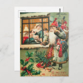 De kerstman is bij het Venster Briefkaart (Voorkant / Achterkant)