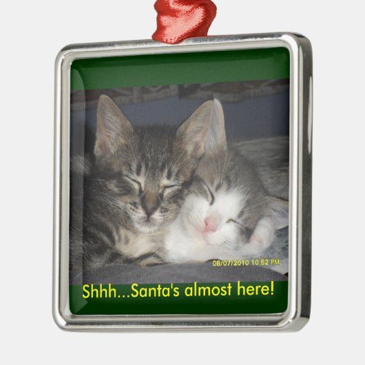 De Kerstman is bijna hier. Metalen Ornament (Links)