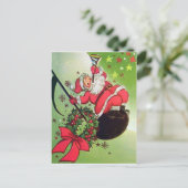 De kerstman is blij met Kerstmis Briefkaart (Staand voorkant)