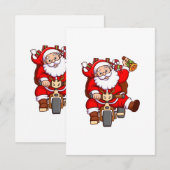 de kerstman is cadeautjes aan het bezorgen op een kaart (Voorkant / Achterkant)