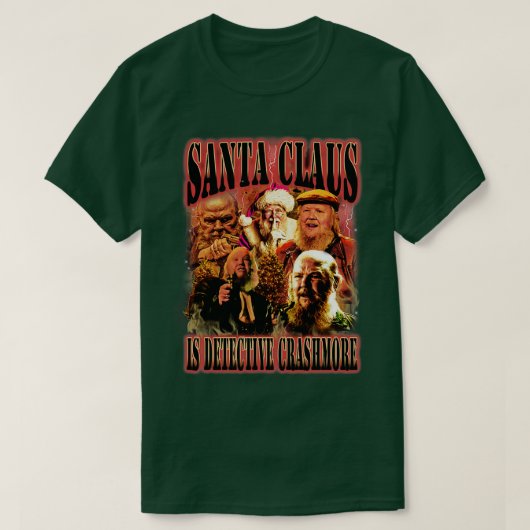 De Kerstman is Detective Crashmore T-shirt (Design voorkant)