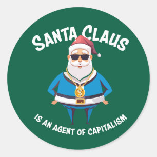 🎅 De Kerstman is een agent van het kapitalisme Ronde Sticker