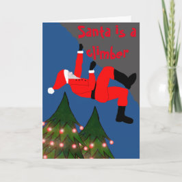De Kerstman is een klimmer kerstkaart Feestdagen Kaart