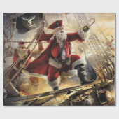 De kerstman is een piraat cadeaupapier (Vlak)