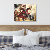 De kerstman is een piraat canvas afdruk (Insitu (Slaapkamer))