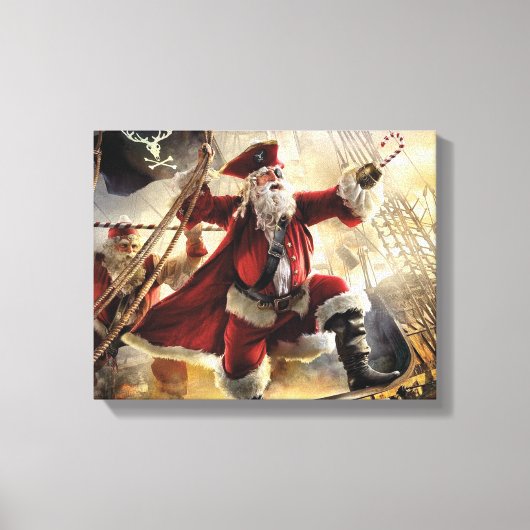 De kerstman is een piraat canvas afdruk (Voorkant)