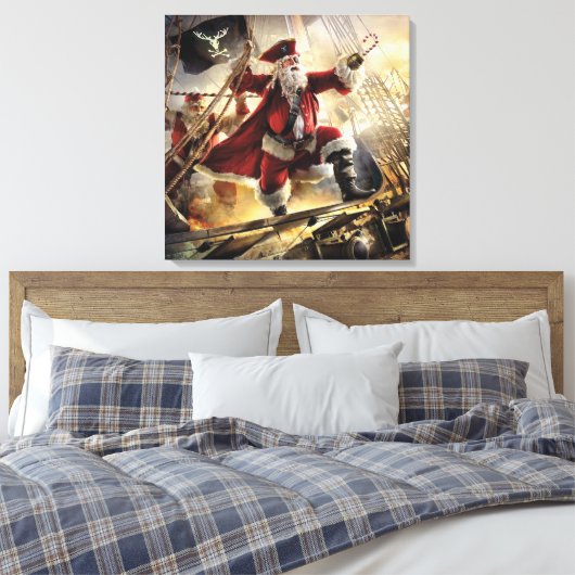 De kerstman is een piraat canvas afdruk (Insitu (Slaapkamer))