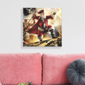 De kerstman is een piraat canvas afdruk (Insitu (Woonkamer))