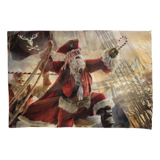 De kerstman is een piraat kussensloop (Voorkant)