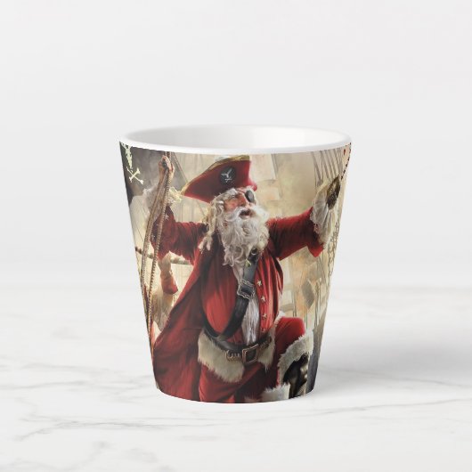 De kerstman is een piraat latte mok (Voorkant)