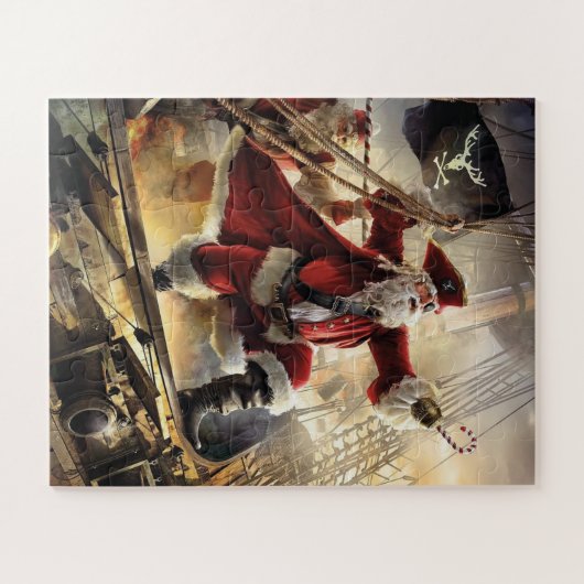 De kerstman is een piraat legpuzzel (Horizontaal)