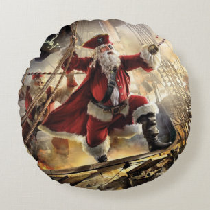 De kerstman is een piraat rond kussen