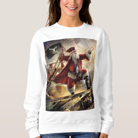 De kerstman is een piraat trui (Voorkant)