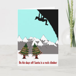 De Kerstman is een rotsklimmer kerstkaart Feestdagen Kaart