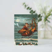 De kerstman is een vechtster en rendieren briefkaart (Staand voorkant)