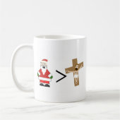 De kerstman is groter dan Jezus Koffiemok (Links)