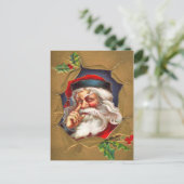 De kerstman is hier! feestdagenkaart (Staand voorkant)