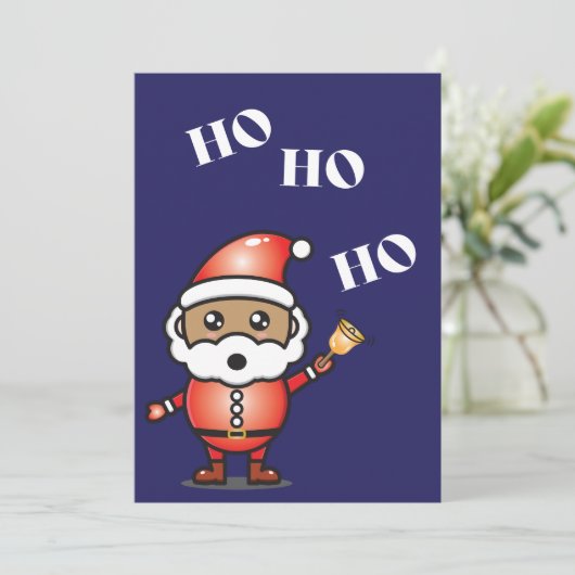 De kerstman is hier met de kerstkaart (Staand voorkant)