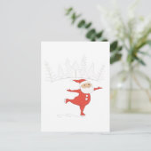 De Kerstman is ijs het schaatsen BRIEFKAART (Staand voorkant)