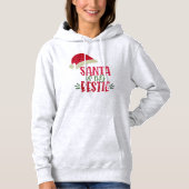 De kerstman is mijn Bestie Rood en Groene Glitter  Hoodie (Voorkant)