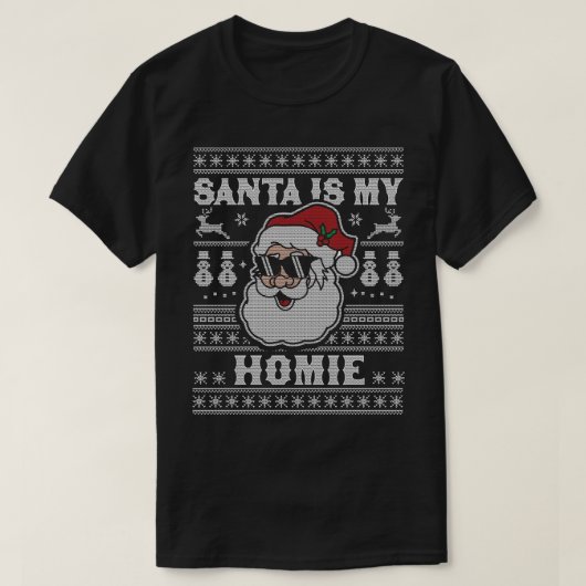 De Kerstman is mijn Homie Kerstman Sinterklaas Lel T-shirt (Design voorkant)