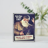 De kerstman is naar oorlog gegaan feestdagenkaart (Staand voorkant)