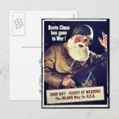 De kerstman is naar oorlog gegaan feestdagenkaart (Voorkant / Achterkant)