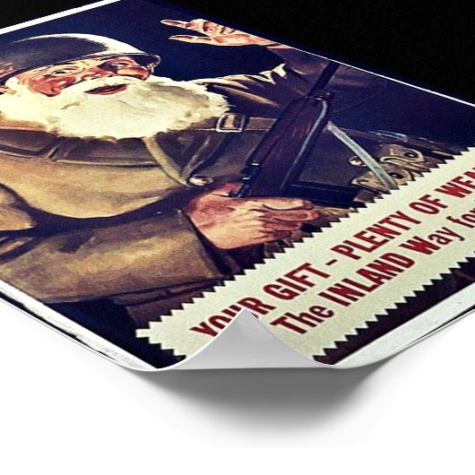 De kerstman is naar oorlog gegaan poster (Hoek)