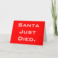 De kerstman is net overleden aan Wenskaart
