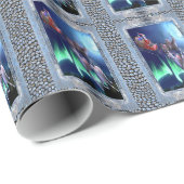 De kerstman is onderweg. cadeaupapier (Rol Hoek)