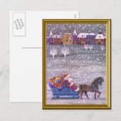 De kerstman is onderweg feestdagenkaart (Voorkant / Achterkant)